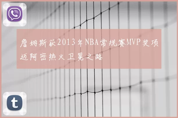 詹姆斯获2013年NBA常规赛MVP奖项迈阿密热火卫冕之路